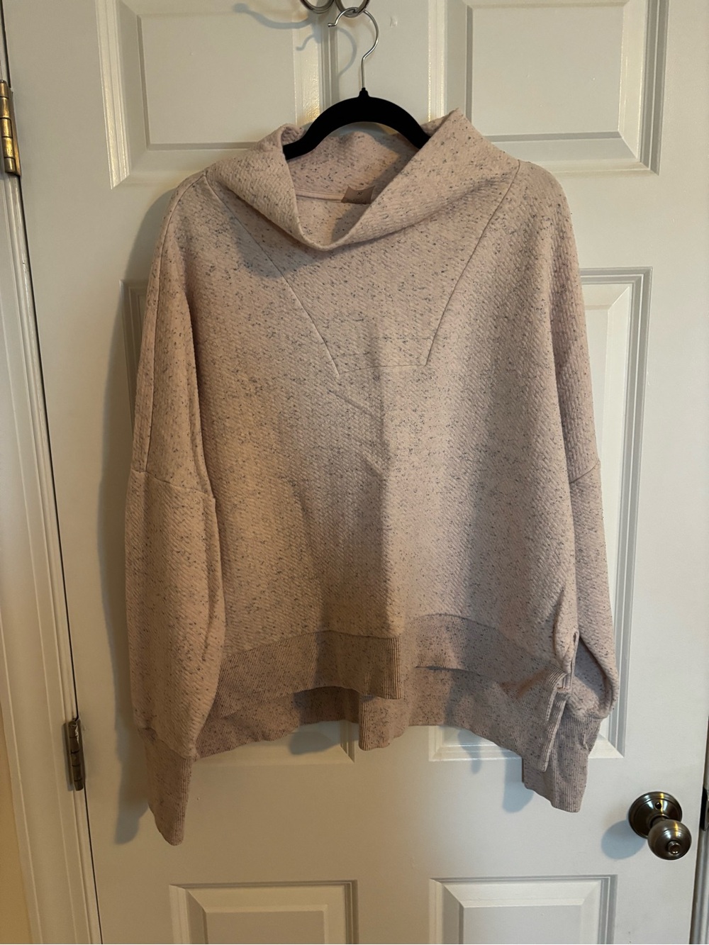 CALIA by Carrie Underwood Light Pink Speckled Cowl Neck Sweatshirt